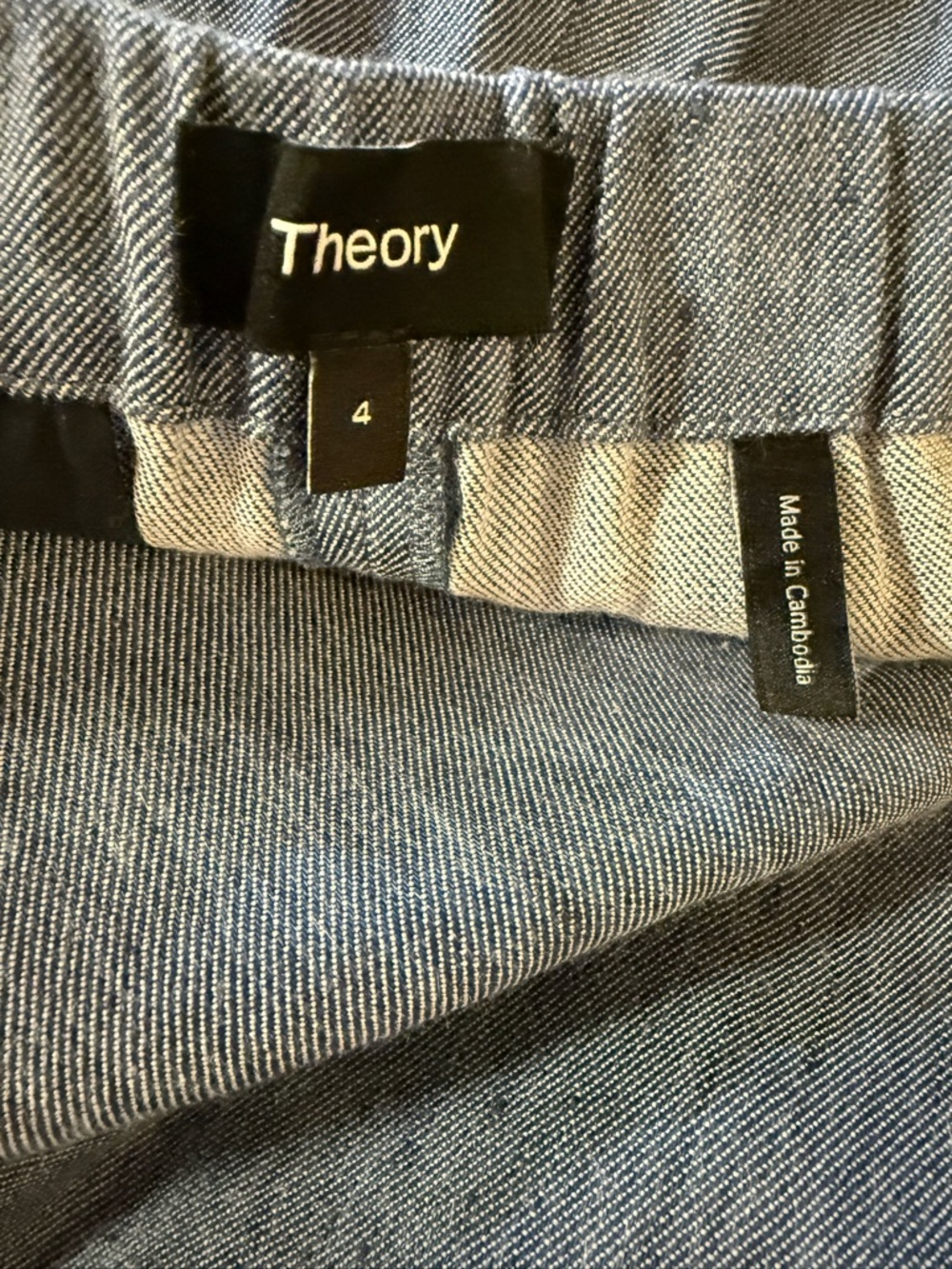 NWOT Theory Treeca Linen Blend Pull-On Crop Pants, Size 4 - Picture 8 of 10
